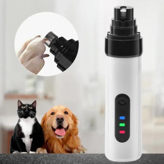 Cordless Pet Nail Grinder USB Rechargeable Electric Dog Nail Trimmer Ultra-Silent Paws Grooming Tool for Small Medium Large Dogs Cats