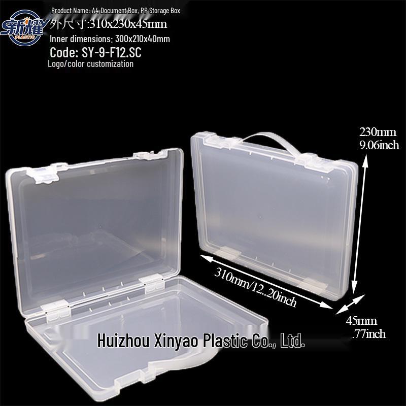 Large Capacity A4 File Box with Pen Slot & Clipboard for A5 Paper Storage