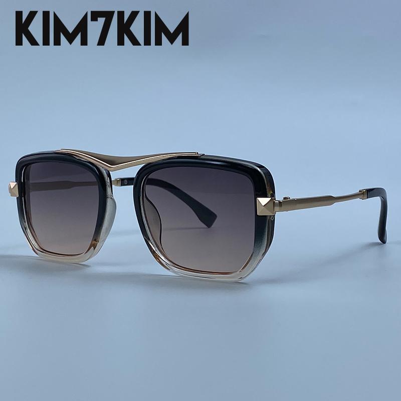 Steampunk Square Sunglasses Men 2026 Luxury Designer Oversized Black Gold Metal Frame Vintage Driving Sun Glasses Punk Eyewear