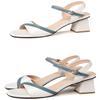 Women's Sandals Fashion Soft Leather High Heeled Sandals Summer Gentle Style Thick Heeled Women's Shoes