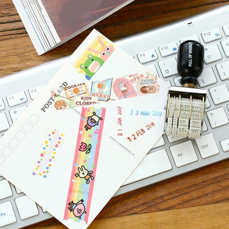 Manual Date Marker With Turning Mechanism Rubber Stamper Line Dater Rotating Date Stamper For School Office Use