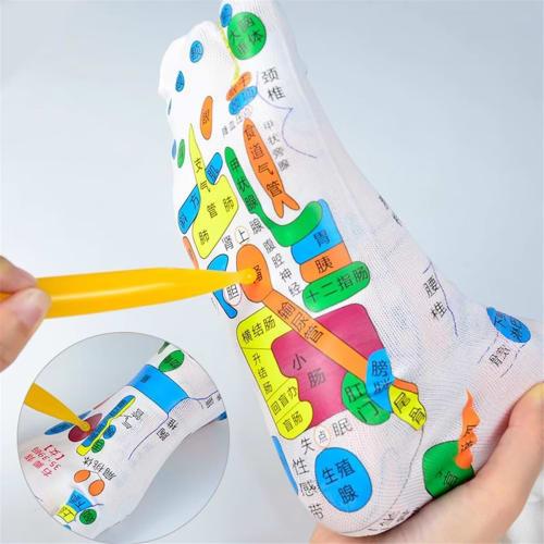 Illustrated Acupoint Socks & Gloves, Meridian Discharge, Foot Reflexology, Healthcare Massage Tool