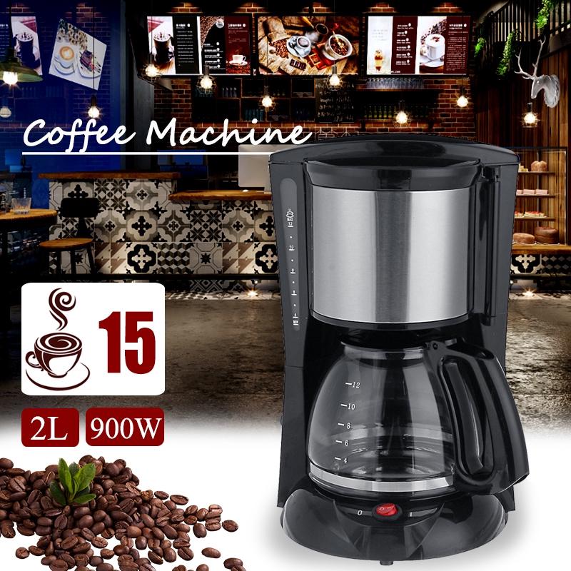 2000ml Household Office American Style Drip Tea/Coffee Making Machine 12 Cups Coffee Maker Temperature Control 900W