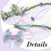 Purple Fairy Wings Adult - Butterfly Wings Forest Elf Wings with Purple Flowers, Leaves, and Vines Photo Shooting Role Playing