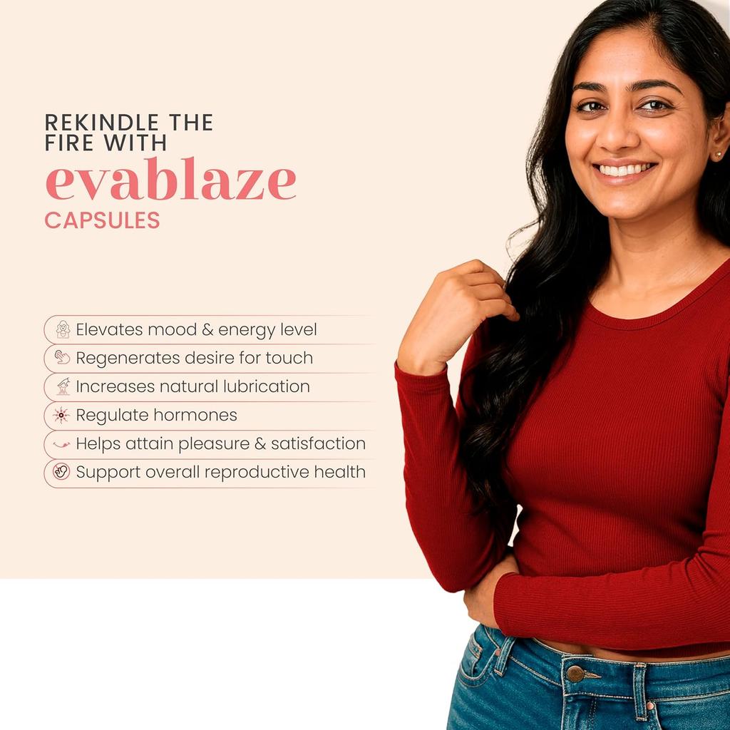 Evablaze Capsule Vitality Balance Donna Per Energia Supporto Umore Benessere Ormonale Quotidiano Confezione da 60 Capsule Una