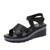 6cm Kleine Größe 33-43 Alles Passend Bequeme Plateau Keilabsatzschuhe Sommer 2025 Damen Leder Mittelhohe Absätze Sandalen Büro Mutter Strand