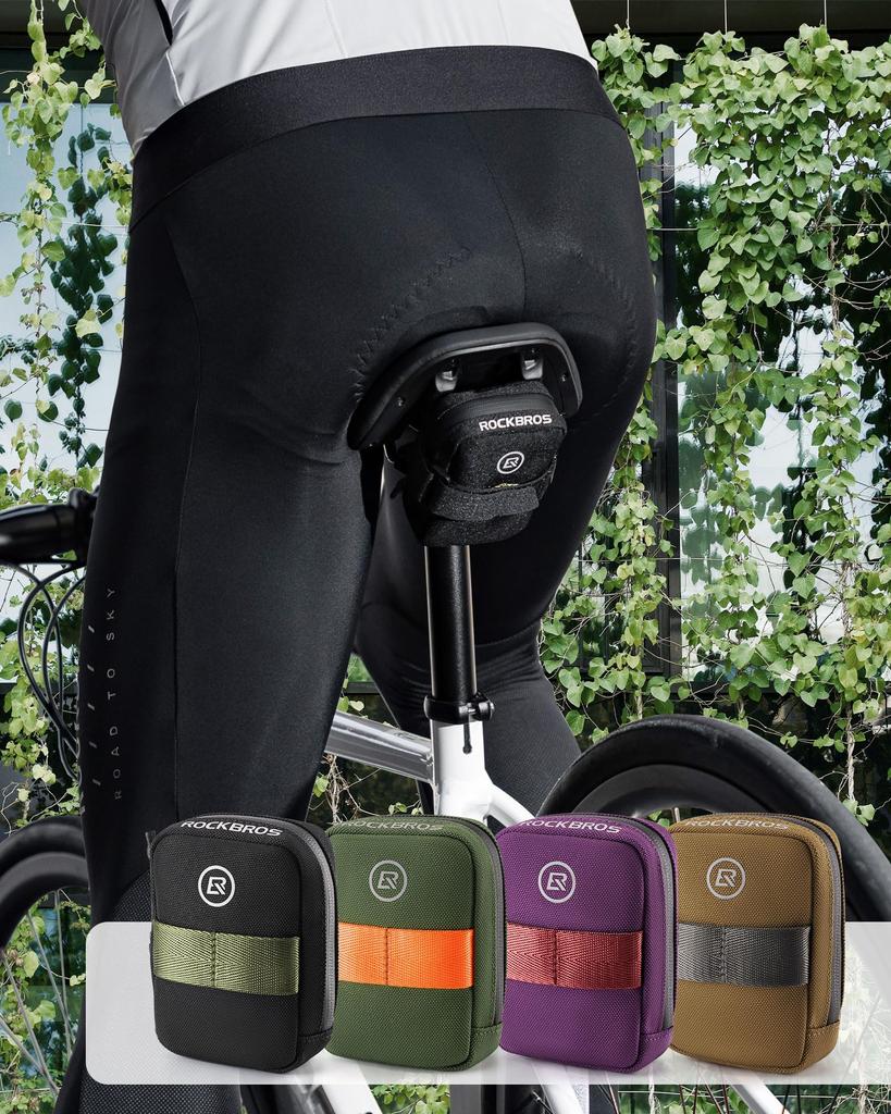 ROCKBROS Bicycle Saddle Mini Road Bike Easy Reflective Easy Installation Bag, Size, Bag, Compact, Ultra-Lightweight, Stable, Storage, Material,