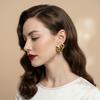 Boucles d'Oreilles en Acier Inoxydable pour Femmes Vintage Luxe Élégant Bijoux en Acier Titane