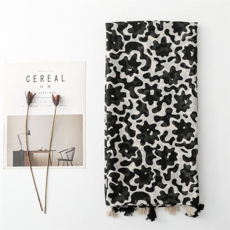 88*180cm Women Viscose Scarf Shawl Cotton Linen Feeling Tassel Pashmina Muslim Hijab Wrap Lady Female