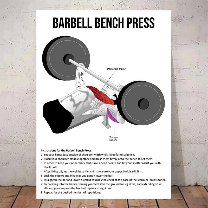 Muscle Anatomy Chart Quotes Canvas Painting Weightlifting Poster Print Color Pictures Gym Boy Room Wall Home Decor