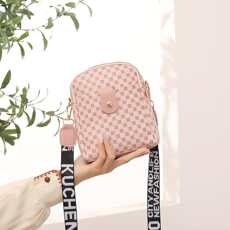 Women's Bag New Pattern Ribbon Crossbody Double-layer Small Square Bag Casual Mobile Phone Bag Gift Printed Small Bag