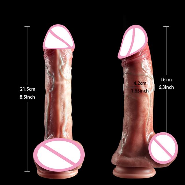 Skin Feeling Dildos for Women Soft Huge Dildo Realistic Penis Female Masturbators Double-layer Silicone Power Suction Cup Dick