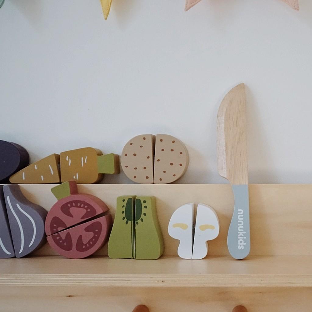 Childrens Wooden Vegetable Cutting Puzzle For Kids Educational Toy Playset