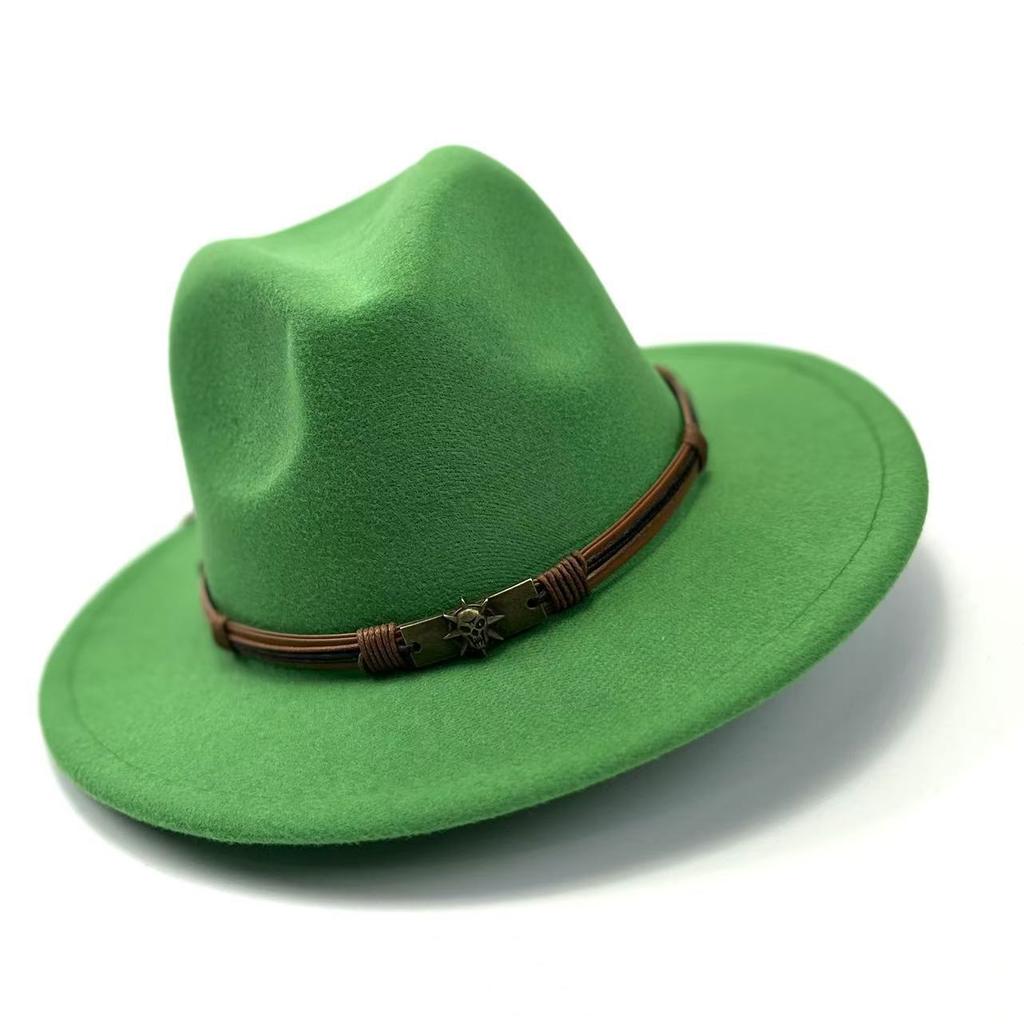 Jazz Hat Season Belt Top Hat Woolen Hat Felt Hat Versatile Trend
