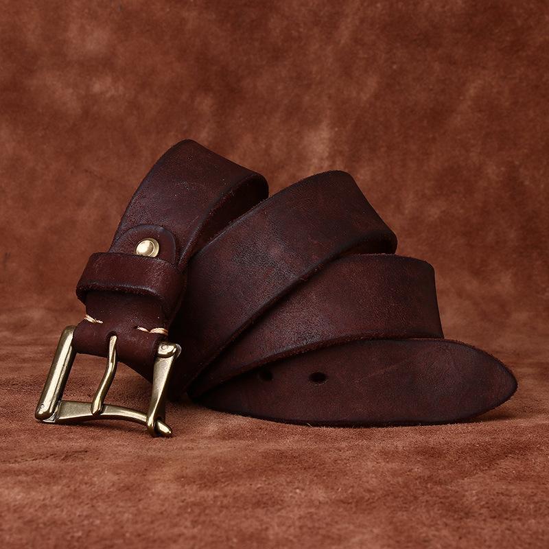 

Мужской ремень в стиле ретро для спецодежды, ремень ручной работы с пряжкой, мужской бронзовый, быстрое снятие, быстрое решение 125cm