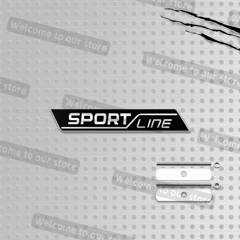 JBIW9 3D Metal Car Styling Sport Line Grille Emblem Side Decals Rear Trunk Body Badge For Skoda VRS Octavia Scala Vision Rapid Kodiaq