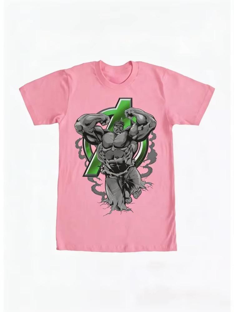 Marvel New Fashion Marvel Hulk Avengers Fitness Comic Print High Quality Mens and Womens Short Sleeve Loose Casual TShirts