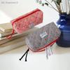 Trousse à crayons mignonne à carreaux cerise grande capacité sac de papeterie pour étudiants sacs à cosmétiques pour femmes pochette portable sac de rangement cadeaux