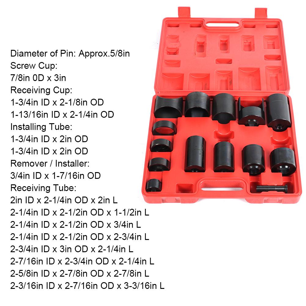 14Pcs Set Steel Ball Joint Press Adapter Set Removal & Installer Service Tool