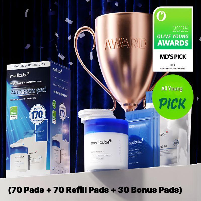 

Medicube Zero Pore Pad 2.0 Special Award Set (70 Pads + 70 Refill Pads + 30 Bonus Pads)