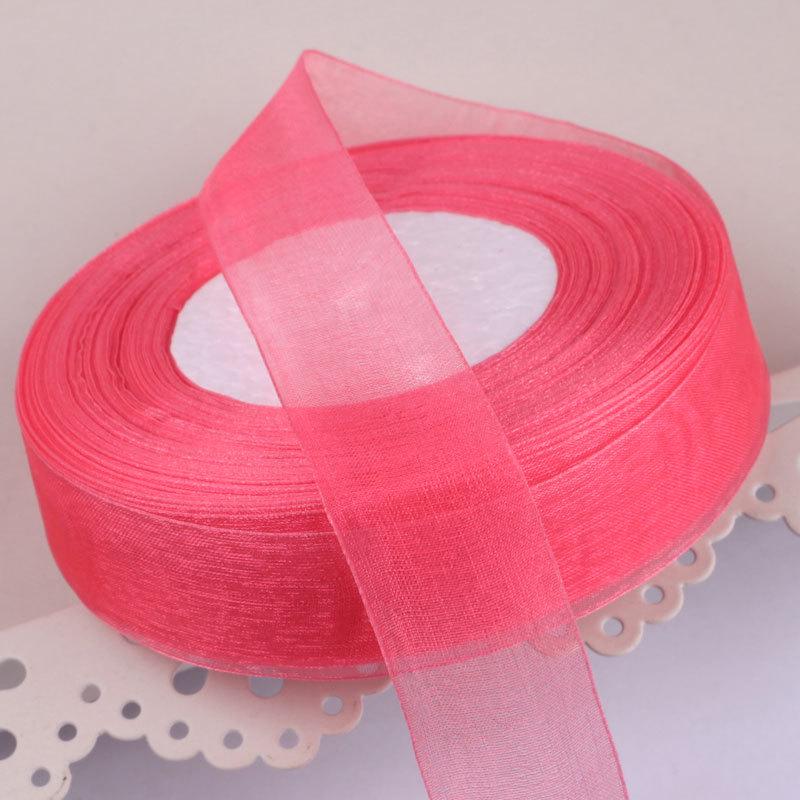 2,5 cm breites, transparentes Satinband aus Schneegarn für Bastelarbeiten und Haarschmuck