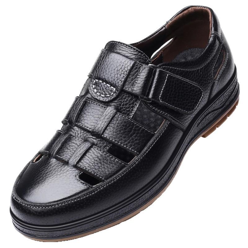 [First layer cowhide] Oren Woodpecker summer men's leather casual breathable non-slip cow sandals