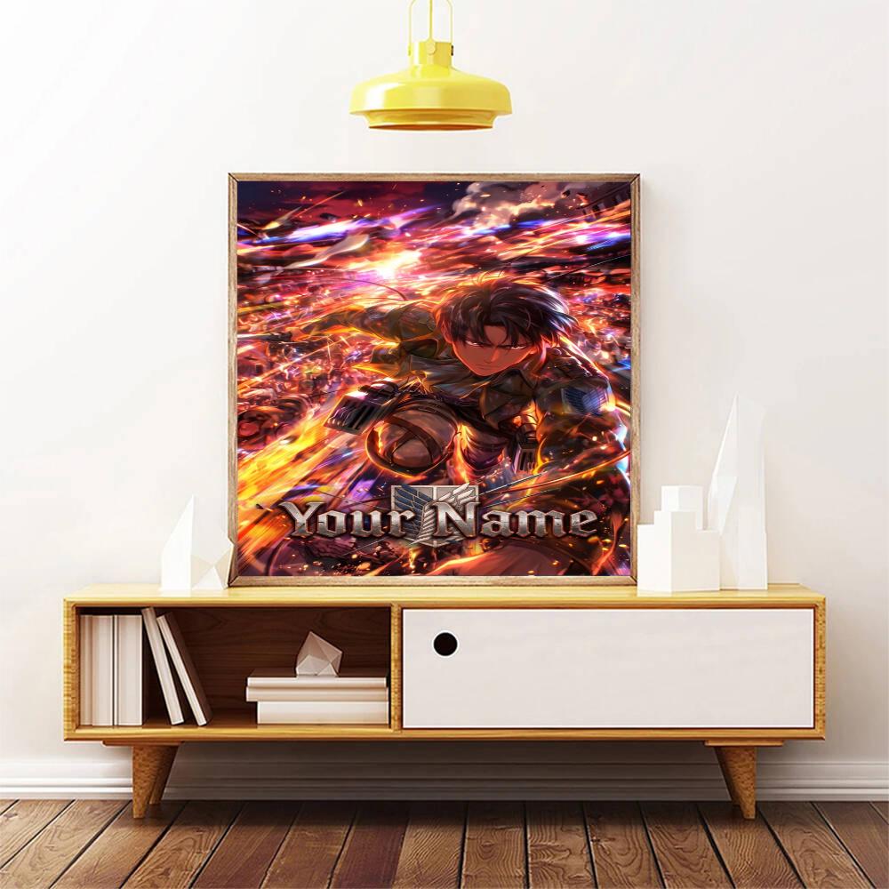Attack Titan Customize Your Name Diamond Painting Round Diamond Diy Frameless Holiday Artwork Suitable For Home Office Wall Decoration