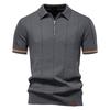 Men's Knitted Polo Shirt, Business Casual Short Sleeve Turn-Down Collar Polo Top Short Sleeve Turn-Down Collar Sweater Polo Tee for Spring Summer