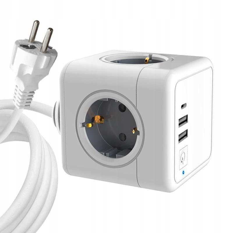 Microconnect Weiß Powercube 4 Schuko-Steckdosen 2Xusb 1 Usb-C - Bild 6
