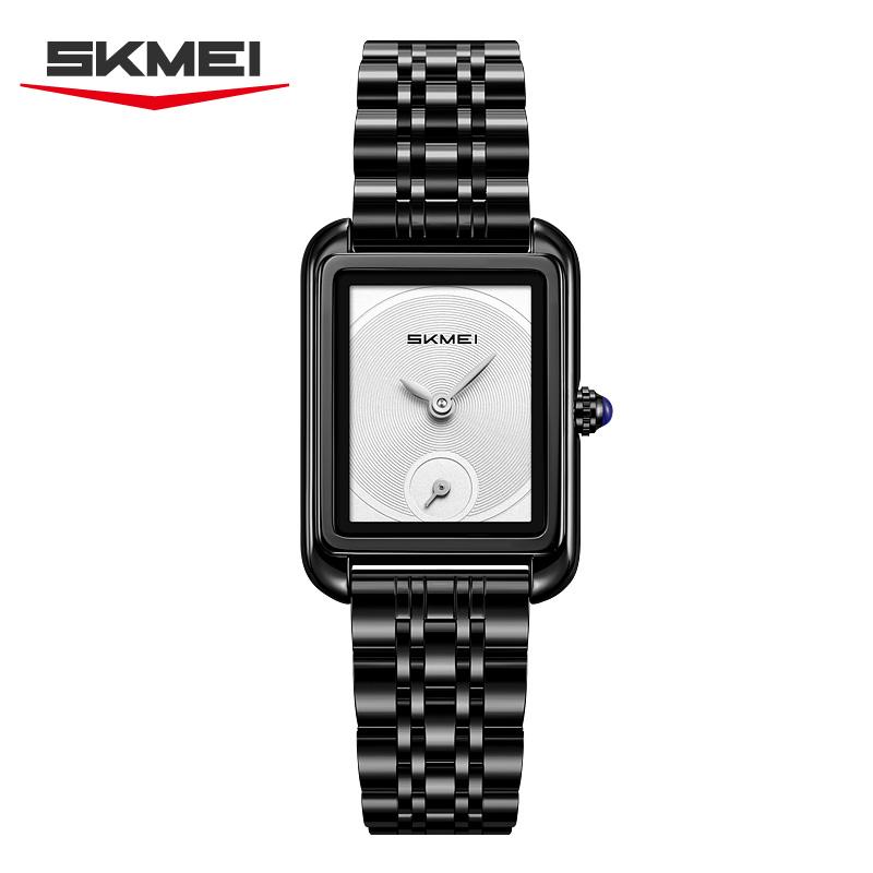 SKMEI 2670 New Simple and Elegant Stainless Steel Strap Rectangular Women's Watch Quartz Watch Luxury Girls' Clock reloj mujer