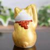 Stylish Kutani Ware Lucky Cat Figurine from Waza No Perfect for Opening a New or 77th Feng Shui and Interior Kura. Right-handed, Gold-plated, Store,