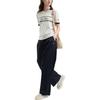 FILA Solid Color Wide Leg Casual Knitted Sports Pants Women bottoms Legendary-Blue F11W421804F-NV