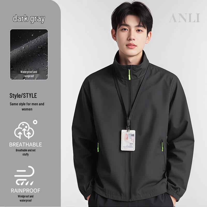 Men's Waterproof Windproof Stand Collar Work Jacket with Custom Logo for Autumn/Winter
