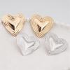 Gold Color Metal Heart Stud Earrings for Women Three-layers Uneven Side Love Heart Female Earrings Punk Cool Ear Jewelry