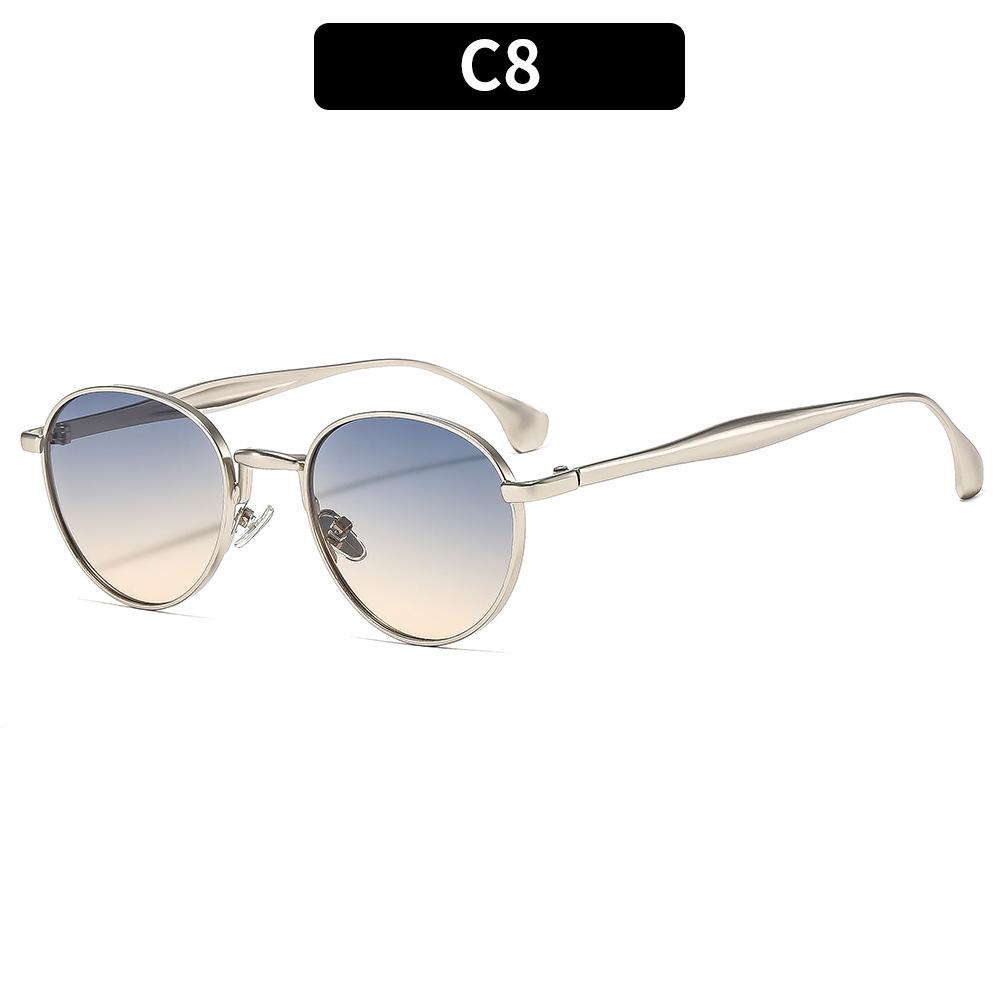 

Женские солнцезащитные очки, мужские и женские ретро солнцезащитные очки, солнцезащитные очки с металлической круглой оправой.