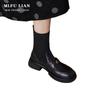 British Style Thin Boots Women's 2025 Autumn and Winter New Knitted Elastic Socks Boots Flat Short Boots Academy Style Loafers