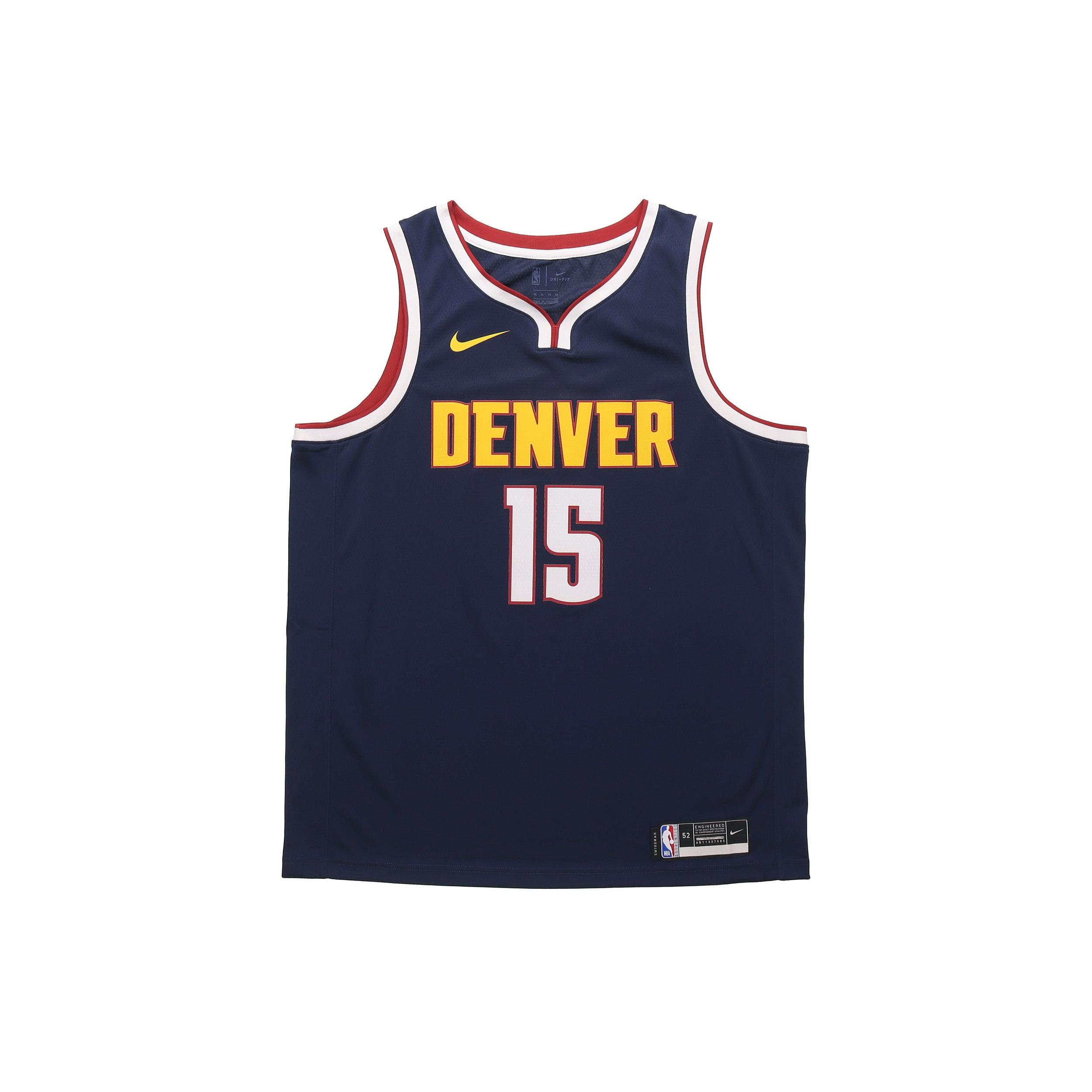 Nike NBA Basketball Sports Jersey Vest Denver Nuggets Jokic 15 Navy Blue Dark blue Men s CW3663-420 L