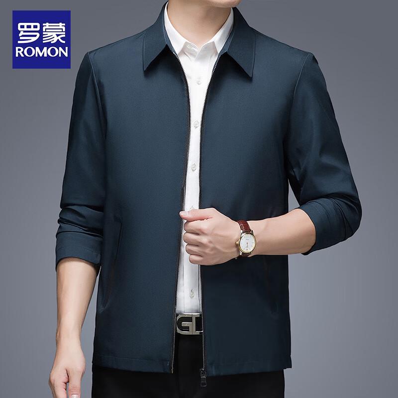 ROMON Men's Solid Casual Lapel Jacket