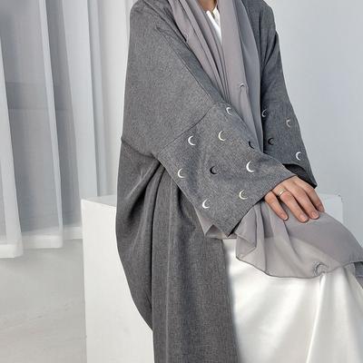 2025 Ramadan Khimar Abaya Saudi Arabia Turkey Islam Embroidery Moon Muslim Cardigan Dress Prayer Clothes Dresses For Women