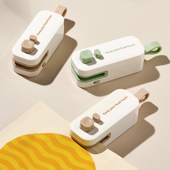Mini Bag Sealer Rechargeable 2-in-1 Heat Sealer with Cutter Portable Sealing Machine for Plastic Bags Kitchen Sealant Device