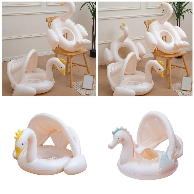 Infant Baby Pool Float Inflatable Swim Rings with Canopies Kids Inflatable Pool Toy Swimming Pool Accessories