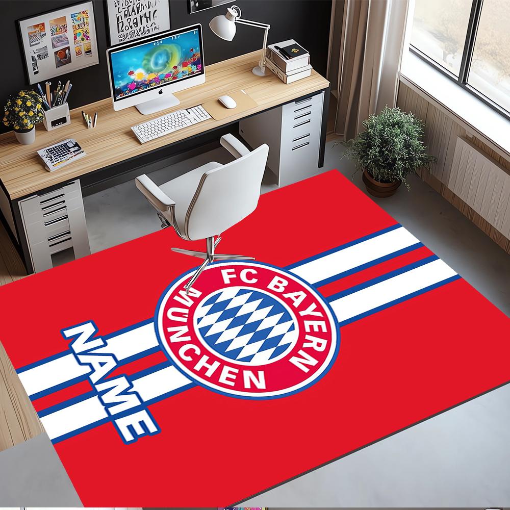 Custom Name FC Bayern München Printed Carpet,Rug for Office Chair Living Room Bedroom Kitchen Room Decor Gifts.