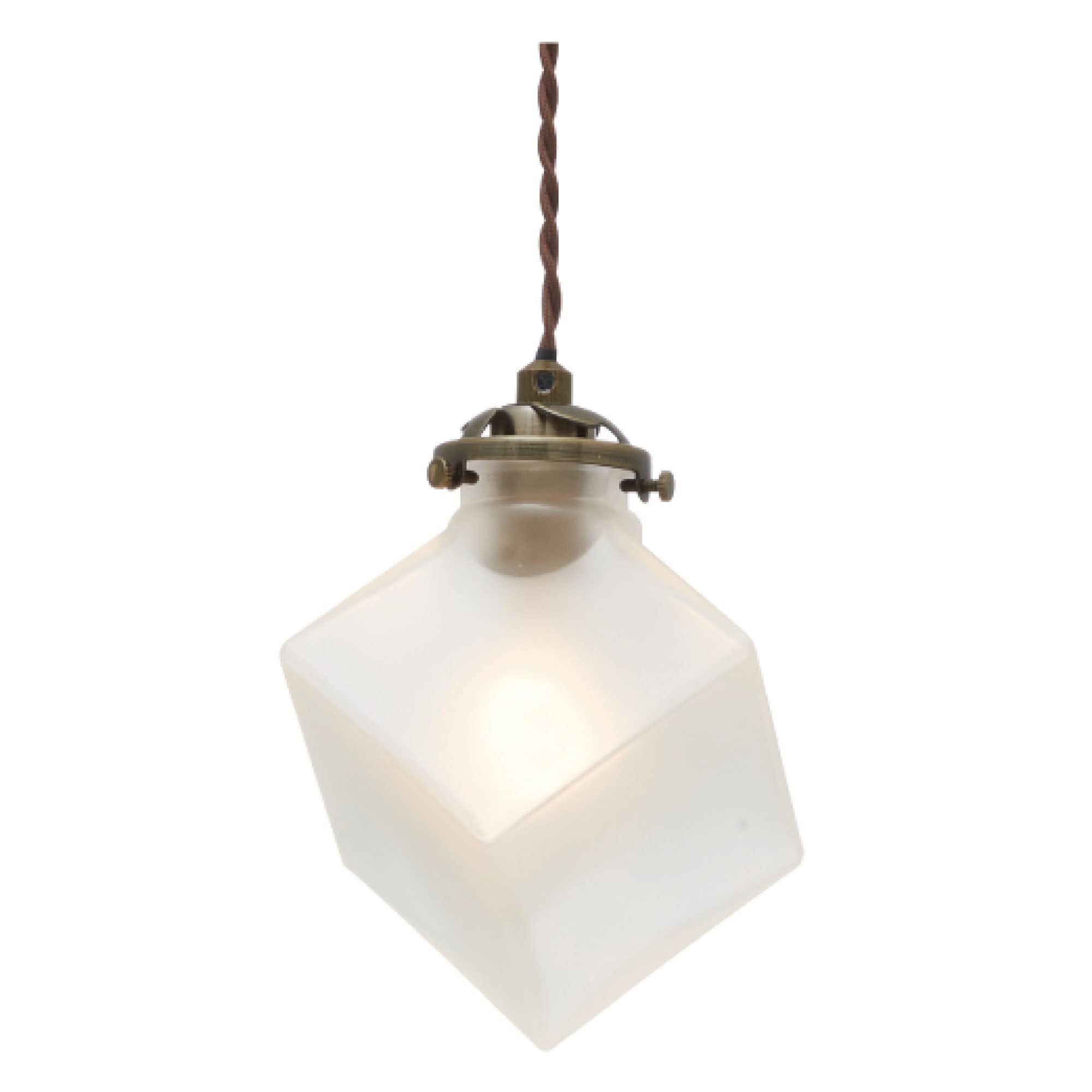 

Interform Quadrato Pendant Light LT-2654FR, Incandescent Bulb, Frosted Glass, Multiple Hanging, Antique Style