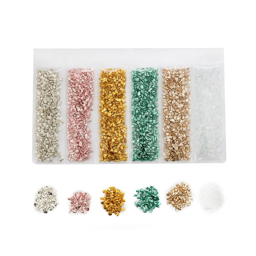 1 Set Multi-Color Mixing Nail Art Crushed Glass Stones Irregular Decoration for DIY Epoxy Resin Siliocne Mold Fillings Material