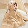 Cartoon Hooded Quick-Dry Coral Fleece Baby Poncho Towel