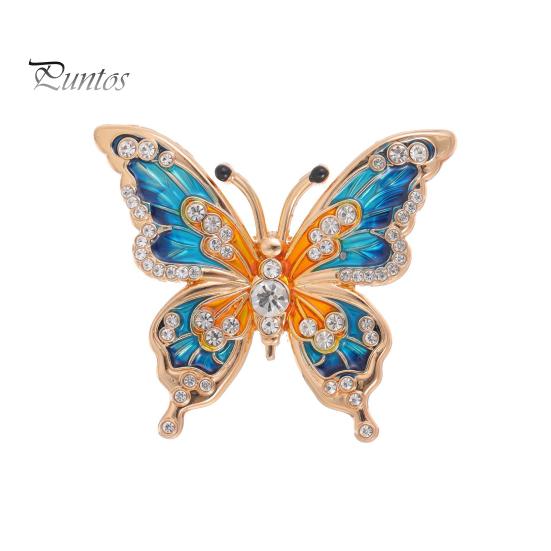 

Сплавна брошка у формі метеликів, з емаллю, блискучими стразами, з дизайном тварин, брошка-шпилька, для одягу, волосся, капелюхів, сумок, значок синій