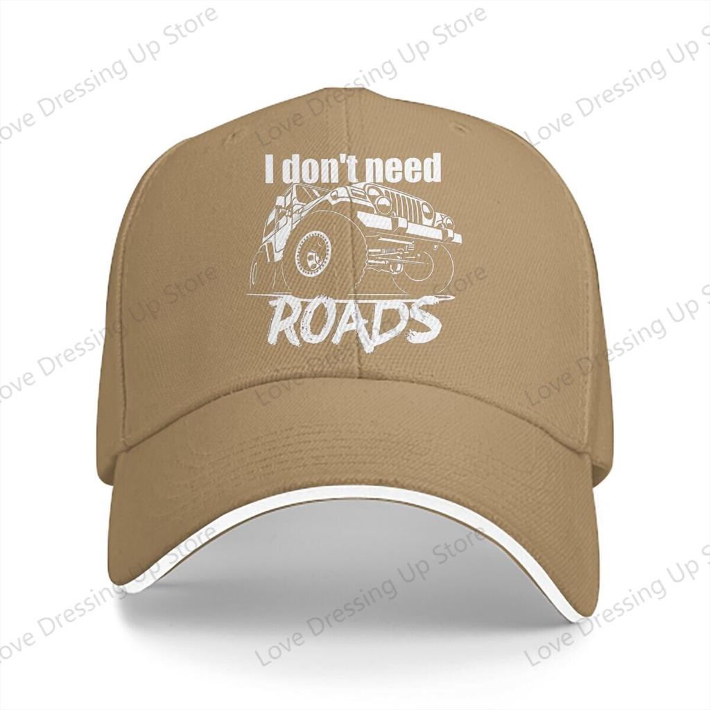 OffRoad Vehicle Graphic I dont need roads Baseball Cap personality Outdoor Running Hat Truck Driver Caps Unisex Gift