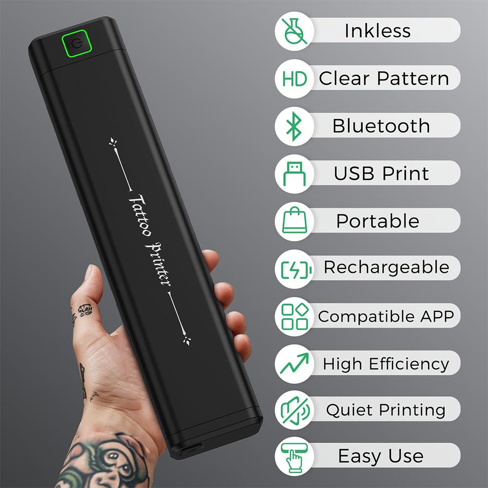 NEWYES Tattoo Stencil Printer Wireless Portable Tattoo Printer Kit Thermal Tattoo Machine for Tattoo Artists & Beginners
