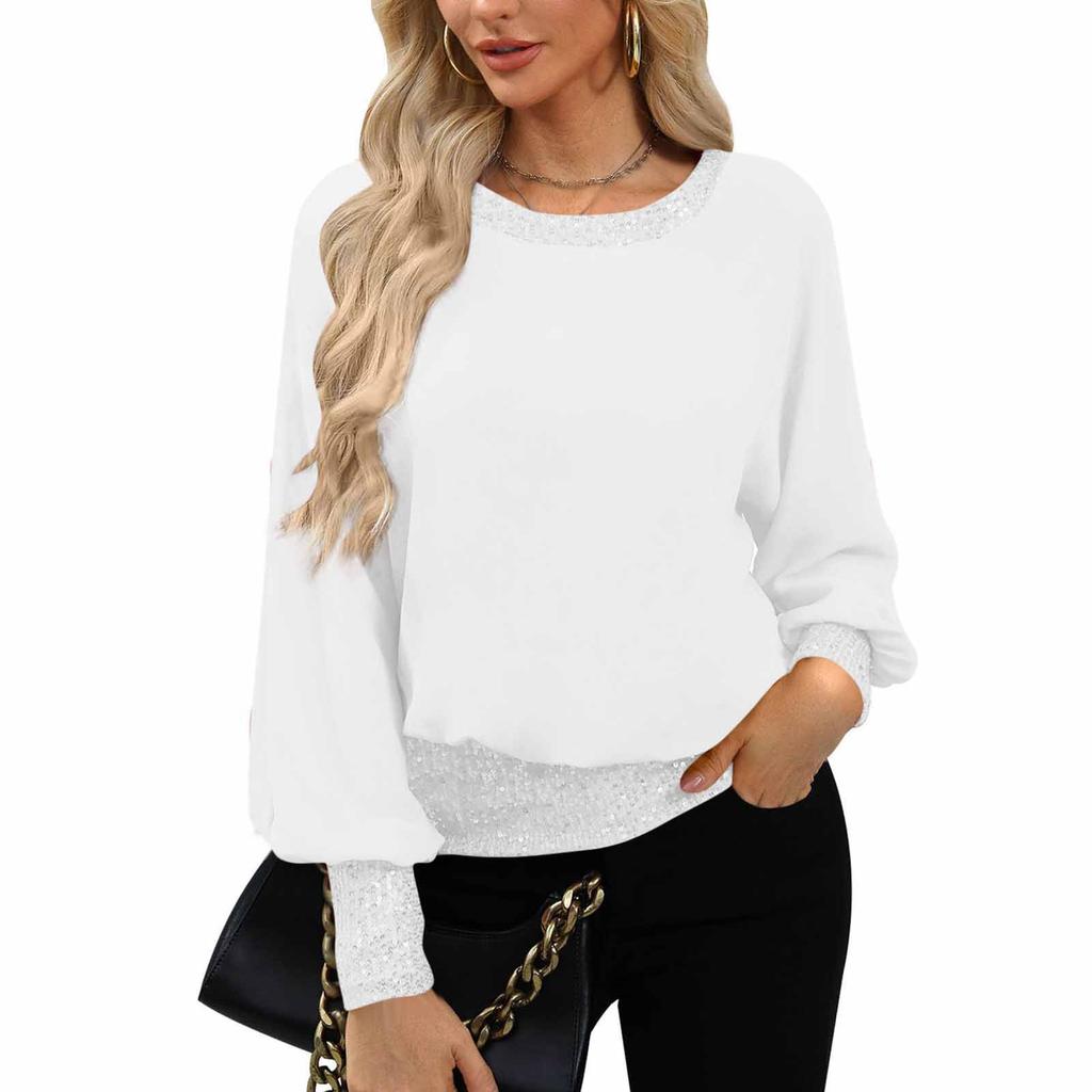 Women's Velvet Pullover Sweatshirt Casual Loose,Fit Color Long,Sleeve Top