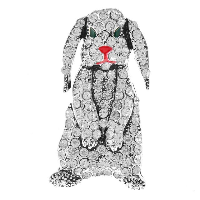 New Rhinestone Rabbit Brooch Chinese Zodiac Pin Vintage Animal Jewelry New Year Ccessories 2 Colors Available